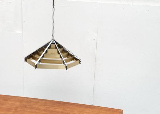 Vintage Postmodern Geometric Lamellar Pendant Lamp, 1980s-UAH-1447337