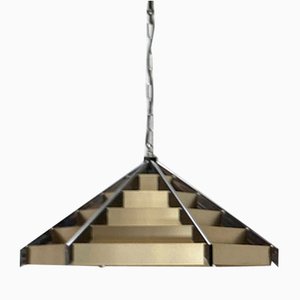 Vintage Postmodern Geometric Lamellar Pendant Lamp, 1980s-UAH-1447337