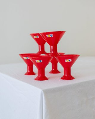 Vintage Postmodern Italian Red Drinking Glasses Joy by Leonardo, 1980s-HVJ-2026482