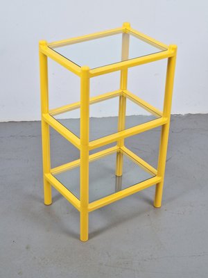 Vintage Postmodern Yellow Plastic Glass Shelf Gedy, Italy, 1980s-AXJ-2040441