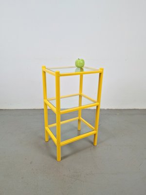 Vintage Postmodern Yellow Plastic Glass Shelf Gedy, Italy, 1980s-AXJ-2040441