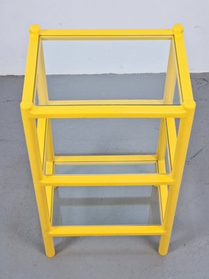 Vintage Postmodern Yellow Plastic Glass Shelf Gedy, Italy, 1980s-AXJ-2040441