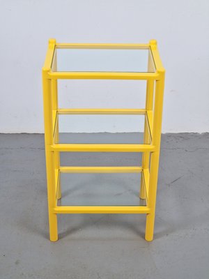 Vintage Postmodern Yellow Plastic Glass Shelf Gedy, Italy, 1980s-AXJ-2040441