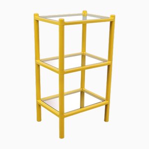 Vintage Postmodern Yellow Plastic Glass Shelf Gedy, Italy, 1980s-AXJ-2040441