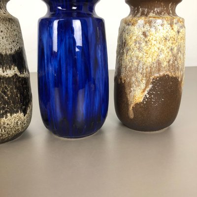 Vintage Pottery Fat Lava 242-22 Vases from Scheurich, Germany, Set of 4-QZ-1151863