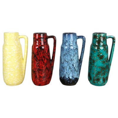 Vintage Pottery Fat Lava 275-20 Vases from Scheurich, Germany, 1970s, Set of 4-QZ-1052958