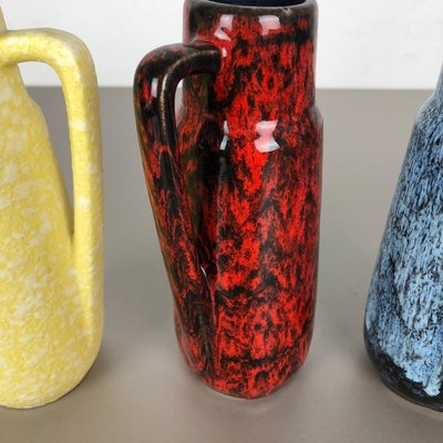 Vintage Pottery Fat Lava 275-20 Vases from Scheurich, Germany, 1970s, Set of 4-QZ-1052958