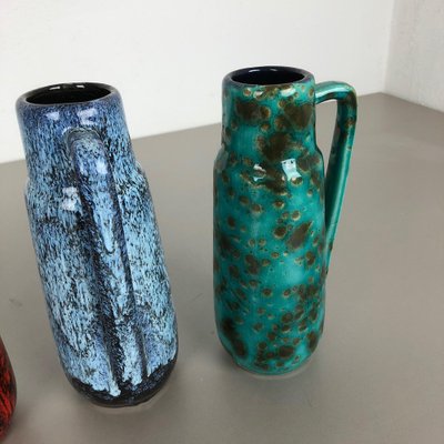 Vintage Pottery Fat Lava 275-20 Vases from Scheurich, Germany, 1970s, Set of 4-QZ-1052958