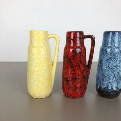 Vintage Pottery Fat Lava 275-20 Vases from Scheurich, Germany, 1970s, Set of 4-QZ-1052958