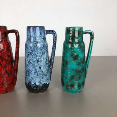 Vintage Pottery Fat Lava 275-20 Vases from Scheurich, Germany, 1970s, Set of 4-QZ-1052958