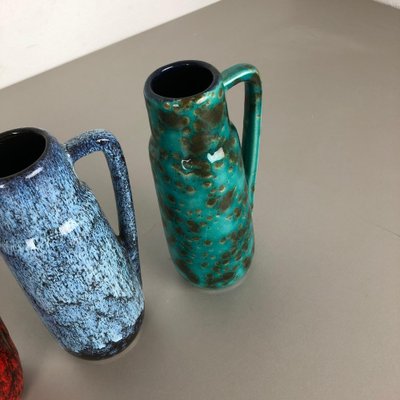 Vintage Pottery Fat Lava 275-20 Vases from Scheurich, Germany, 1970s, Set of 4-QZ-1052958