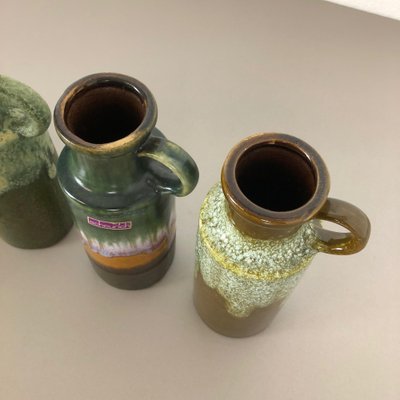 Vintage Pottery Fat Lava 401-20 Vases from Scheurich, Germany, 1970s, Set of 4-QZ-1053094