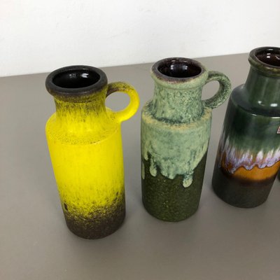 Vintage Pottery Fat Lava 401-20 Vases from Scheurich, Germany, 1970s, Set of 4-QZ-1053094