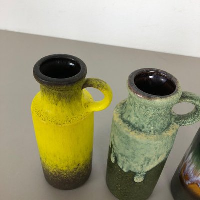 Vintage Pottery Fat Lava 401-20 Vases from Scheurich, Germany, 1970s, Set of 4-QZ-1053094