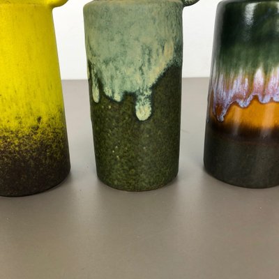 Vintage Pottery Fat Lava 401-20 Vases from Scheurich, Germany, 1970s, Set of 4-QZ-1053094