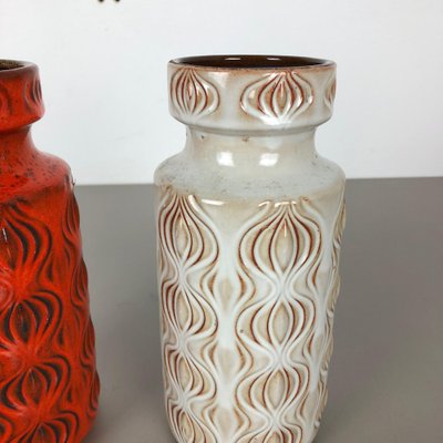 Vintage Pottery Fat Lava Onion Vases from Scheurich, Germany, Set of 2-QZ-1052946