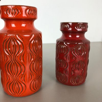 Vintage Pottery Fat Lava Onion Vases from Scheurich, Germany, Set of 3-QZ-1052956