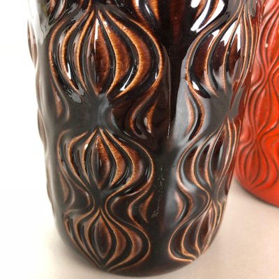 Vintage Pottery Fat Lava Onion Vases from Scheurich, Germany, Set of 3-QZ-1052956