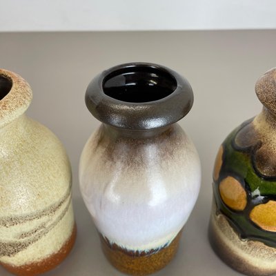 Vintage Pottery Fat Lava Vases from Scheurich, Germany, 1970s, Set of 4-QZ-1109919