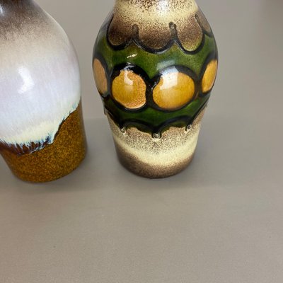 Vintage Pottery Fat Lava Vases from Scheurich, Germany, 1970s, Set of 4-QZ-1109919