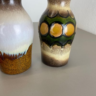 Vintage Pottery Fat Lava Vases from Scheurich, Germany, 1970s, Set of 4-QZ-1109919