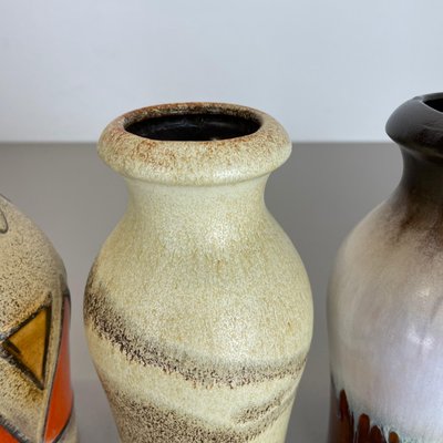 Vintage Pottery Fat Lava Vases from Scheurich, Germany, 1970s, Set of 4-QZ-1109919