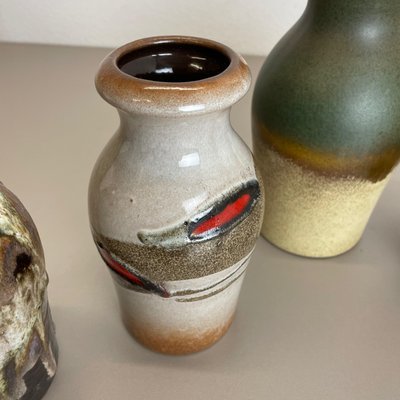 Vintage Pottery Fat Lava Vases from Scheurich, Germany, 1970s, Set of 5-QZ-1149909