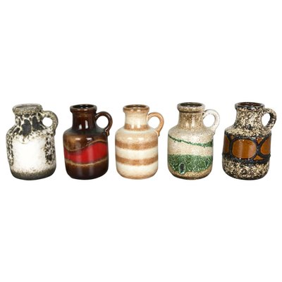 Vintage Pottery Lava 414-16 Vases from Scheurich, Germany, Set of 5-QZ-1096515