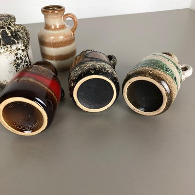 Vintage Pottery Lava 414-16 Vases from Scheurich, Germany, Set of 5-QZ-1096515