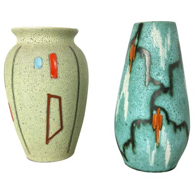 Vintage Pottery Vases by Scheurich, Germany, 1960s, Set of 2-QZ-1147715