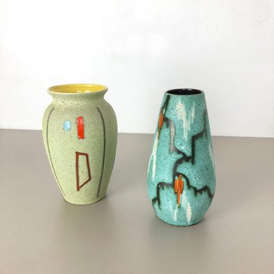 Vintage Pottery Vases by Scheurich, Germany, 1960s, Set of 2-QZ-1147715