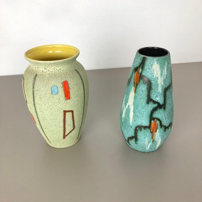 Vintage Pottery Vases by Scheurich, Germany, 1960s, Set of 2-QZ-1147715