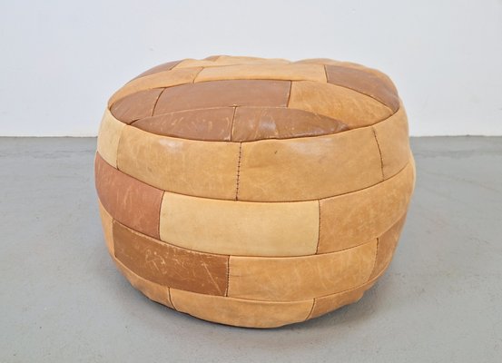 Vintage Pouf in Cognac Brown Leather, 1970s-AXJ-2043127