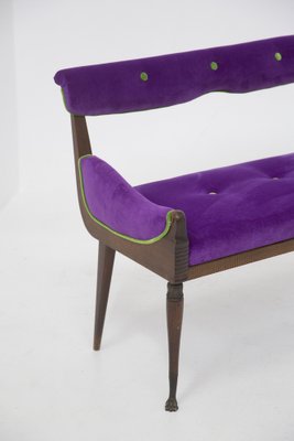 Vintage Purple and Green Velvet Loveseat-RCE-1291679