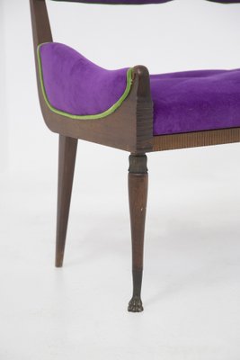 Vintage Purple and Green Velvet Loveseat-RCE-1291679