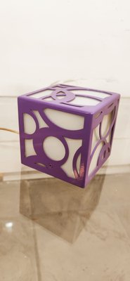 Vintage Purple and White Cube Lamp-QLH-1787774