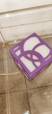 Vintage Purple and White Cube Lamp-QLH-1787774