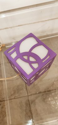 Vintage Purple and White Cube Lamp-QLH-1787774