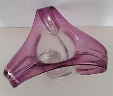 Vintage Purple Tinted Crystal Glass Vase from the House of Val Saint Lambert, 1970s-HOI-997608