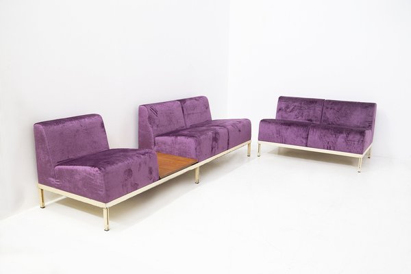 Vintage Purple Velvet Sofas by Gianfranco Frattini, Set of 2-RCE-1191166