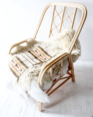 Vintage Raffia and Bamboo Armchairs, 1960s, Set of 2-OXJ-765601