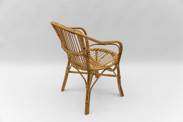 Vintage Rattan Armchairs, 1960s, Set of 4-KQB-1782210