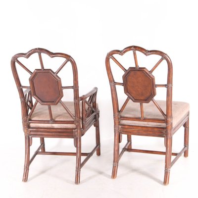 Vintage Rattan Armchairs and Side Chairs, 1970s, Set of 6-DSC-2028004