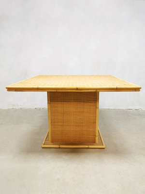 Vintage Rattan Bamboo Dining Table, 1960s-BW-830061