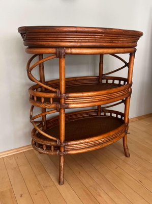 Vintage Rattan Bar Cart-IZA-1744947