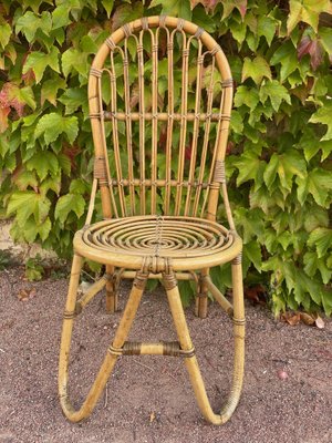 Vintage Rattan Chairs, 1960s, Set of 4-SDV-1727113