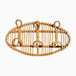 Vintage Rattan Coat Rack, Italy, 1960s-KMQ-1799144