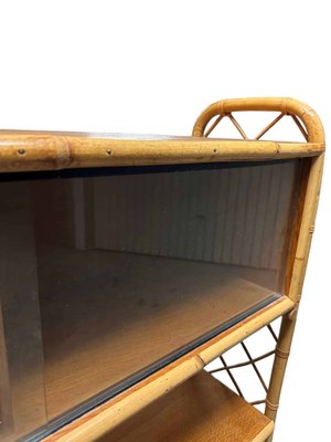 Vintage Rattan Library Shelf, 1970s-AXR-1794825