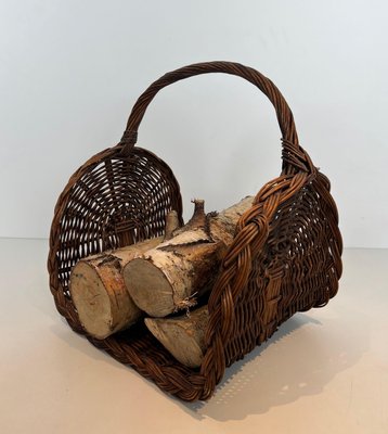 Vintage Rattan Log Holder-BA-1787099