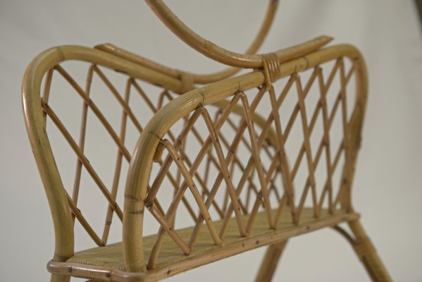 Vintage Rattan Magazine Holder, 1960-NEN-2021778